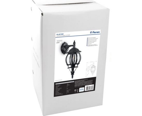 Светильник FERON НБУ-100w вниз, Е27, IP44, черный 11098 – изображение 4