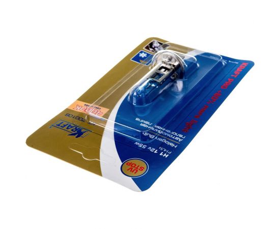 Комплект автоламп KRAFT Н1, 12 В, 55 Вт, Pro +80% more light, 2 шт. KT 700221 – изображение 4