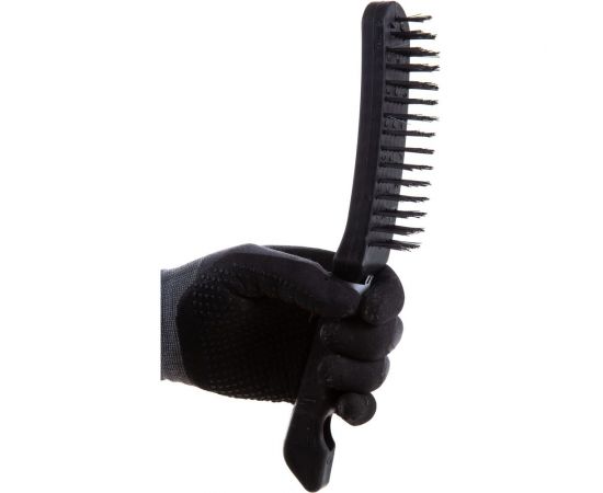 Металлическая щетка ШАБАШКА 6 рядов, пластиковая ручка 153-0006 208062 – изображение 5