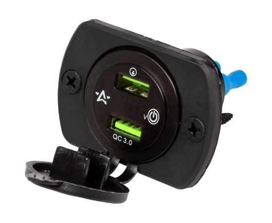 USB-розетка Airline встраиваемая, влагозащищенная, с 2 портами и вольтметр AEBJ202 – изображение 5