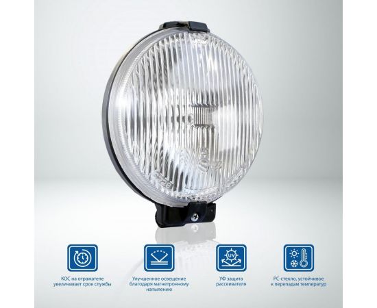 Противотуманные фары Goodyear GY-FL-02C H3, галогенные, универсальные, с лампами, круглые GY019009 – изображение 6