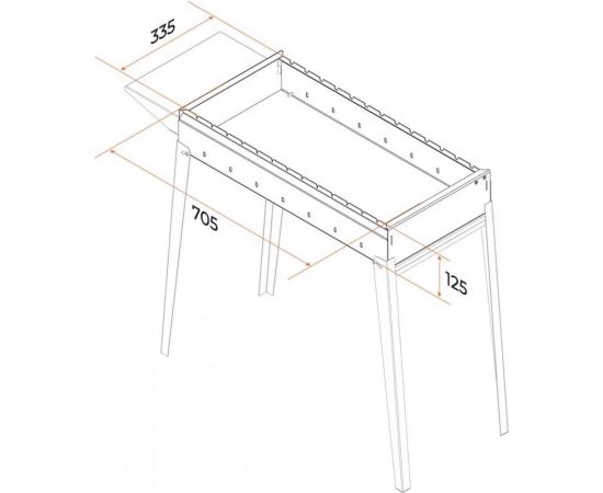 Складной мангал с боковой полкой GRATAR Классика МКЛ 750 – изображение 6