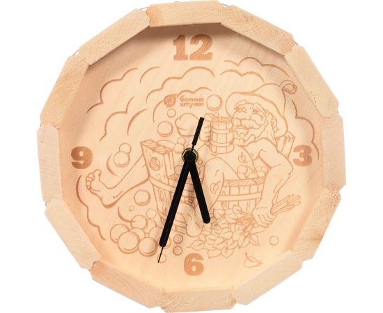 Кварцевые часы в форме бочки для бани и сауны Банные штучки В парилке 27х8 см 39101 