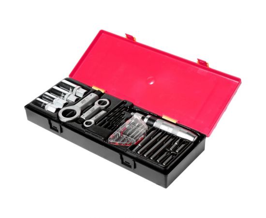 Набор инструментов для демонтажа крепежных элементов с поврежденной резьбой в кейсе 26 предметов JTC-K8261 