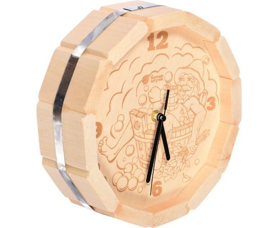 Кварцевые часы в форме бочки для бани и сауны Банные штучки В парилке 27х8 см 39101 – изображение 2