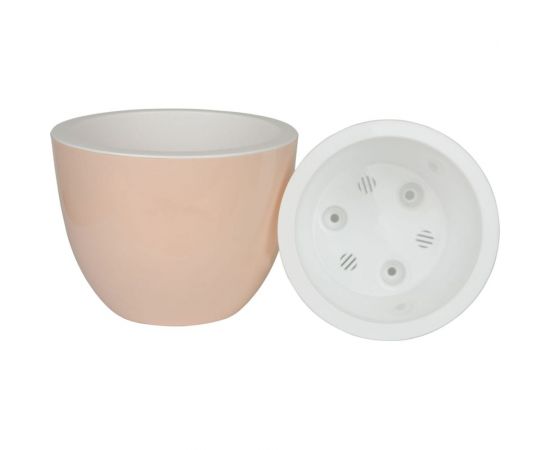 Пластиковый горшок с вкладкой liveingreen Орион пудра, диам. 24 см, высота 18 см, 6 л ОР24-24 – изображение 2