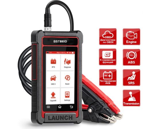 Тестер АКБ и диагностический сканер Launch BST880D с сенсорным управлением, поддержка 12В и OBDII LNC-093 – изображение 2