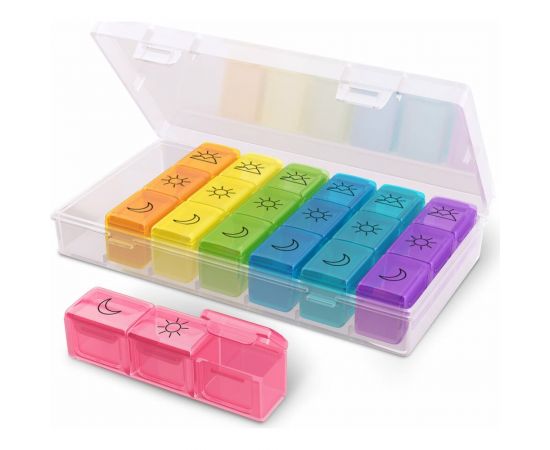 Таблетница-органайзер для лекарств и витаминов DASWERK 7 дней/3 приема BOX 630848 – изображение 3