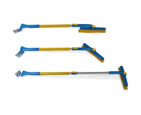 Щетка-сметка DolleX со скребком, раскладная телескопическая 90-130 см, SNW-2243 – изображение 3