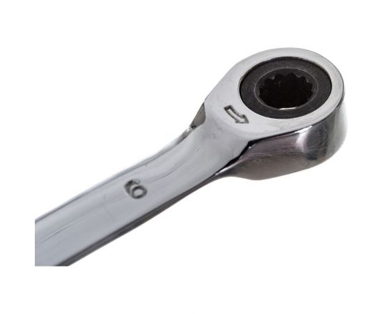 Комбинированный ключ HORTZ трещоточный 6х6 хромированный HOR 132555 – изображение 4