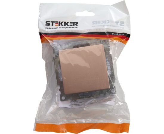 1-клавишный выключатель STEKKER GLS10-7103-02, 250В, 10А, серия Катрин, шампань 39589 – изображение 5