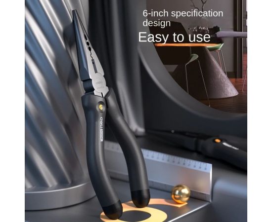 Удлиненные плоскогубцы DELI Home Series Black HT2106 7" 104612 – изображение 7