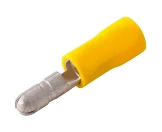 Штекерный изолированный разъем REXANT штекер 5мм 4-6кв.мм желтый, 100шт 08-0531 