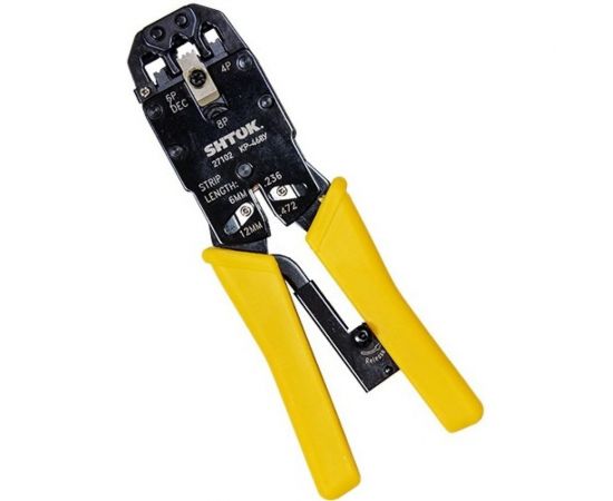 Универсальный кримпер для телефонных и компьютерных разъемов SHTOK 27102 КР-468У 