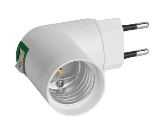 Переходник вилка-Е27 REV с выключателем, белый 24639 8 