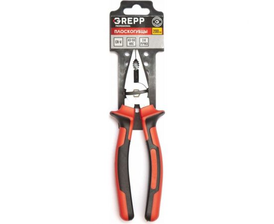 Усиленные плоскогубцы Ladina GREPP трехкомпонентная рукоятка, CrV, 200 мм 205-110 