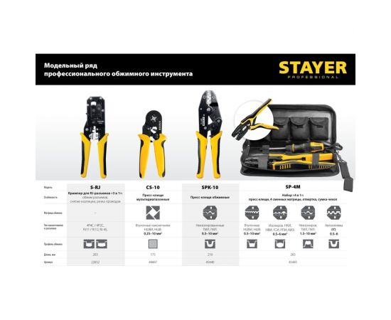 Пресс-клещи для кабельных наконечников STAYER SP-4M 45445 – изображение 13