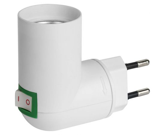 Переходник вилка-Е27 REV с выключателем, белый 24639 8 – изображение 2