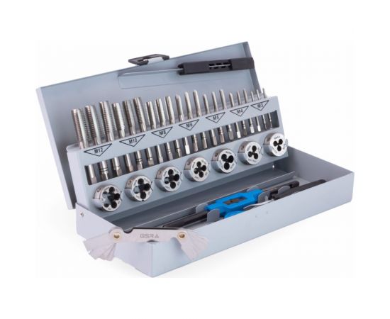 Набор ручных метчиков и плашек GSR 25х9 M3-M12 HSSG 32 предмета 00708070 – изображение 2