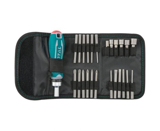 Отвертка реверсивная с насадками 26 шт. TOTAL TACSD30266 – изображение 3