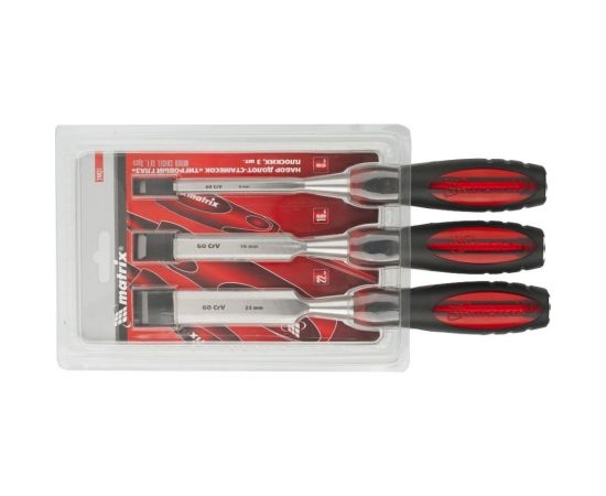 Набор плоских долот-стамесок ""Тигровый глаз"", 3шт, 8-16-22мм MATRIX 24431 – изображение 3