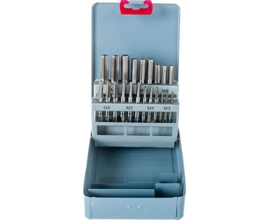 Набор из 7 комплектов 3-х штучных метчиков М3-М12 Р6М5 в мет. коробке 21 позиция 01121 CNIC 66905 