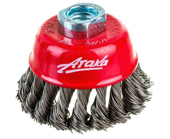 Щетка чашеобразная витая (80 мм; M14) АТАКА 34725 