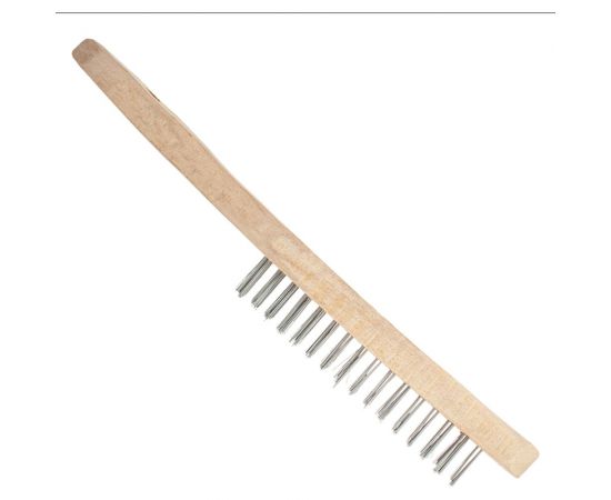 Щетка РемоКолор проволочная, стальная, деревянная рукоятка, 3 ряда, 11-1-003 