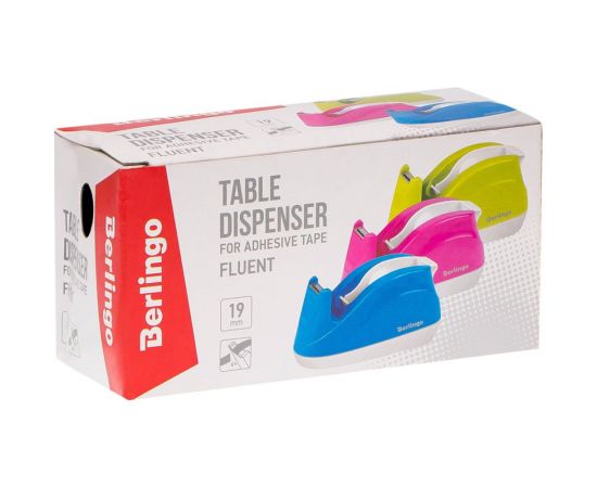 Настольный диспенсер BERLINGO Fluent для канцелярской клейкой ленты, ассорти FSd_00039 