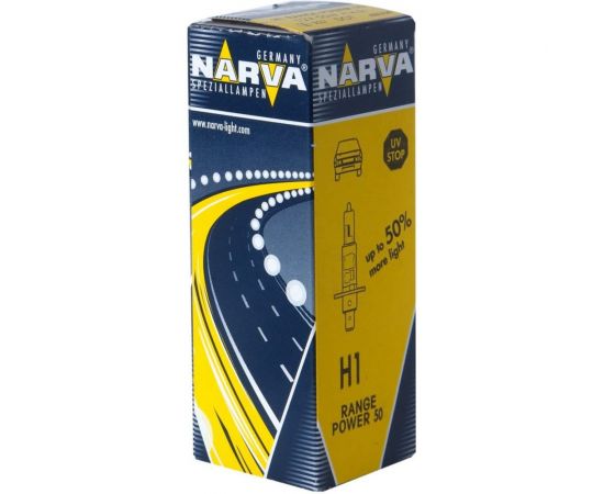 Автолампа H1 55 P14.5s+50% RANGE POWER 12V 1 10 100 NARVA 483343000 