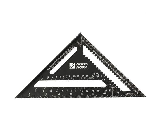 Плотницкий угольник WOODWORK 300 мм, алюминиевый, метрический CTR-300 