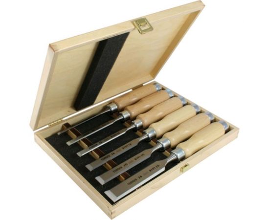 Набор из 6 плоских стамесок Narex Wood Line Profi (светлые) 853055 