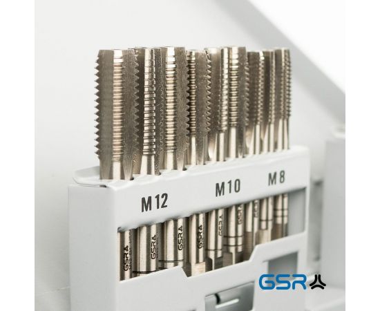 Набор ручных метчиков и плашек GSR M3-M12 DIN 352/223 HSSG 45 предметов 00708080 – изображение 2