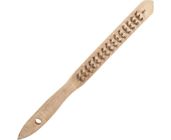 Щетка РемоКолор проволочная, стальная, деревянная рукоятка, 3 ряда, 11-1-003 – изображение 2