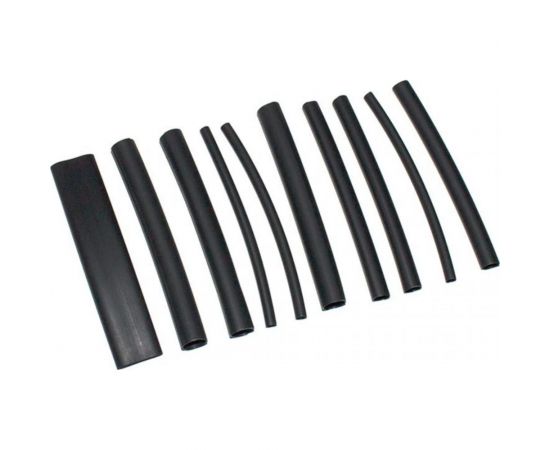 Термоусадочная трубка с клеем DolleX коэффициент усадки=3:1, набор 10 шт., 3 - 12 мм, черные TU-010 – изображение 2