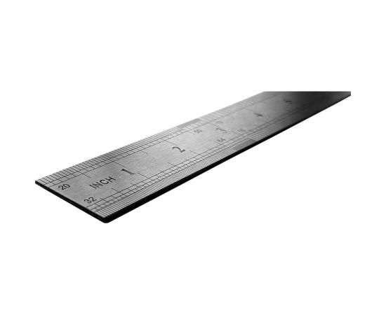Металлическая линейка ГТО 1000 мм, двусторонняя метрическая и дюймовая шкала SR100001DS – изображение 6