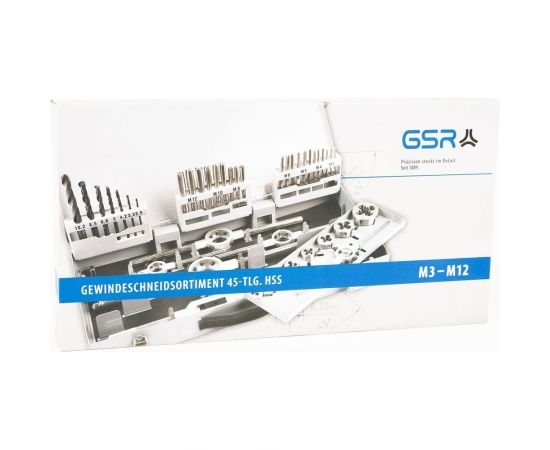 Набор ручных метчиков и плашек GSR M3-M12 DIN 352/223 HSSG 45 предметов 00708080 – изображение 9