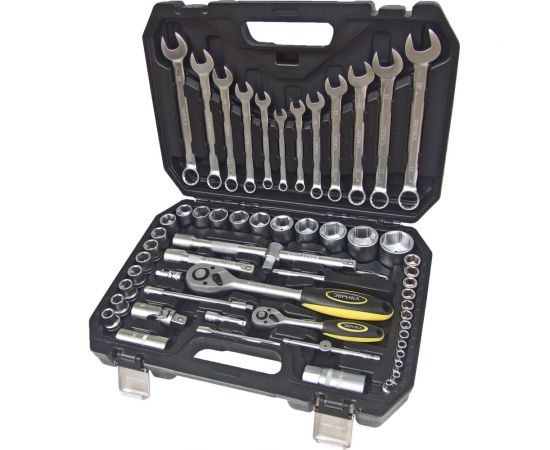 Набор инструмента ЭВРИКА 1*4""&1*2"", DR, 6-гранный, 61 предмет ER-80061 