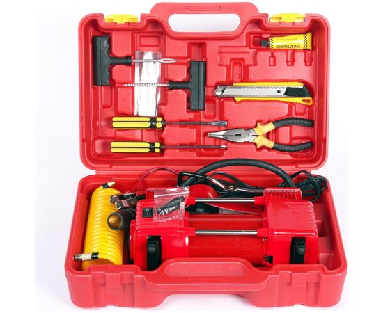 Автомобильный компрессор Dreamcar DK-60LV2 Original 2-х поршневой с набором для ремонта шин DC-000-0845093 