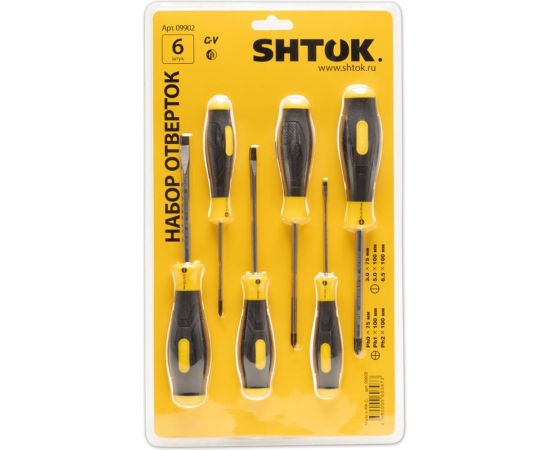 Набор отверток SHTOK 6 шт. блистер 09902 