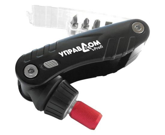Реверсивно-рычажная отвёртка в наборе с битами Управдом 7 в 1 РН№1, №2 4100002832 