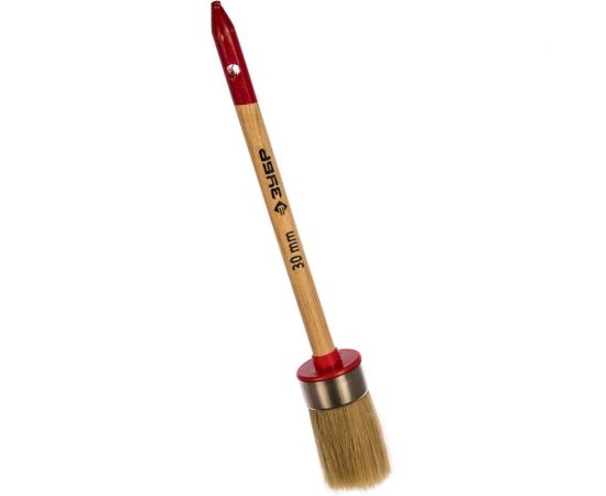 Круглая кисть ЗУБР УНИВЕРСАЛ - МАСТЕР, светлая щетина, деревянная ручка, №6х30мм 01501-30 