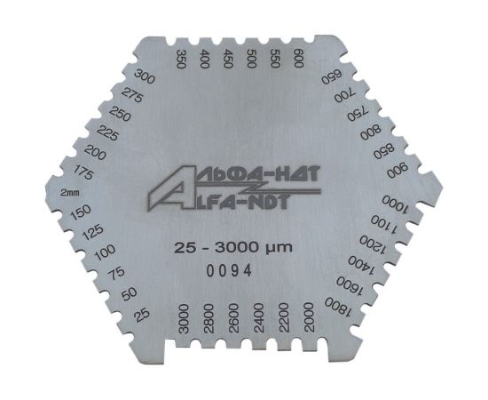 Гребенка измерительная толщины мокрого слоя краски 25-3000 с первичной калибровкой АЛЬФА-НДТ УП-00002407 