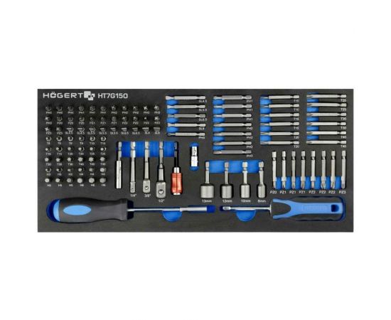 Набор отверток, бит и адаптеров HOEGERT TECHNIK ложемент EVA, 107 шт. HT7G150 