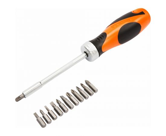 Отвертка с трещоткой и набором бит KENDO 14 предметов 20016 – изображение 2