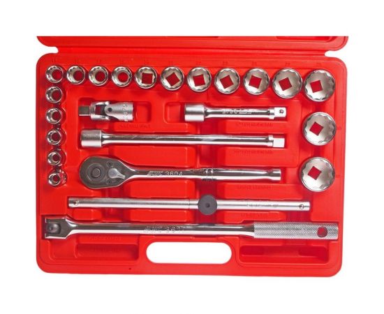 Набор двенадцатигранных торцевых головок 1/2" 10-32мм в кейсе 24шт JTC-T424B – изображение 2