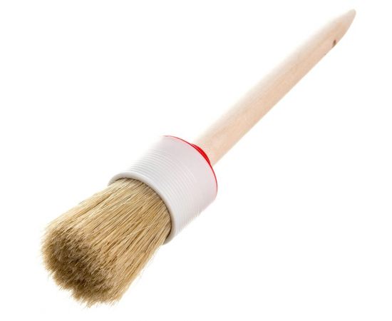 Круглая кисть Петрович натуральная щетина, деревянная ручка, диаметр 40 мм 4100000177 – изображение 2