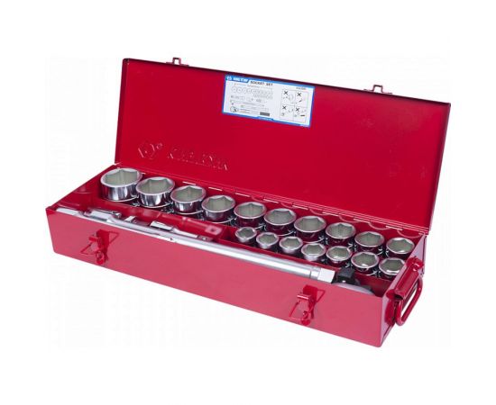 Набор торцевых головок с принадлежностями (3/4"", шестигранные, 21-50 мм, 23 предмета) KING TONY 6323MR – изображение 2
