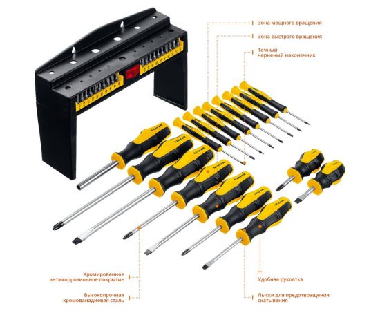 Набор реверсивных отверток с насадками 37шт в боксе STAYER MASTER 25312-H37 – изображение 3