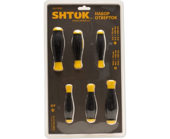 Набор отверток SHTOK 6 шт. блистер 09902 – изображение 4